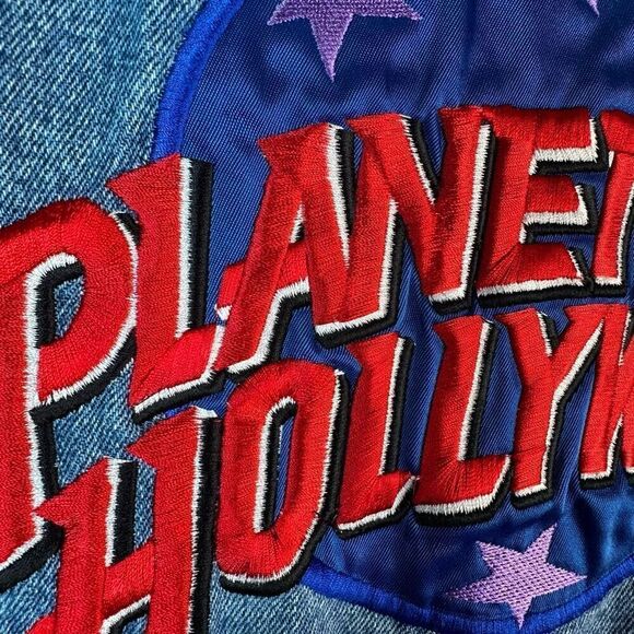 Vintage Planet Hollywood Lake Tahoe Trucker Jacket Men's Size M Jean Denim Coat - Picture 10 of 10